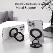 Dual Magnetic Phone Ring Holder with Adjustable Grip and Kickstand for Smartphones