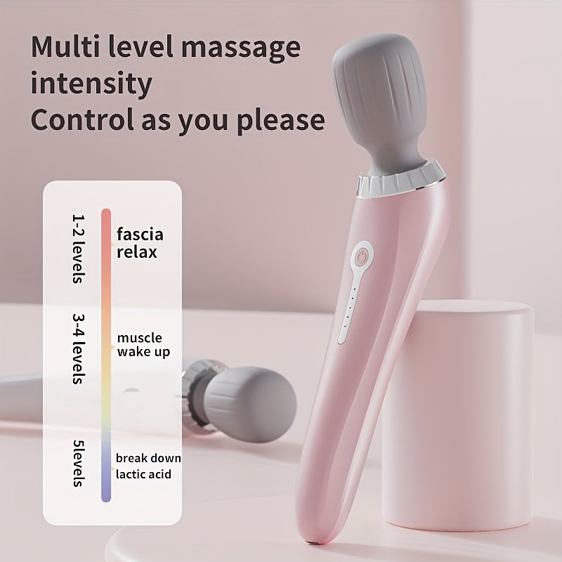 Portable Electric Massage Stick for Whole Body with USB Charging Silicone Head Rechargeable Battery