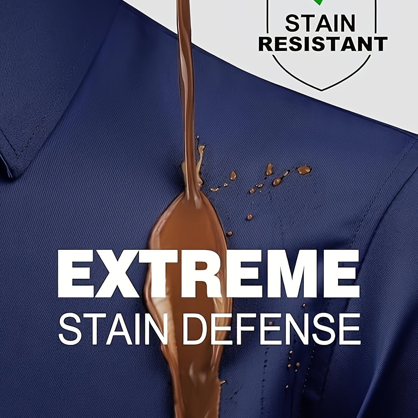 Men's All-Season Cotton-Polyester-Spandex Work Shirt Long Sleeve Lapel Button Regular Fit