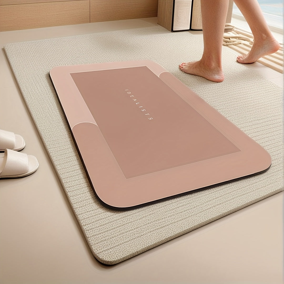 Anti-Slip Bathroom Mat, Quick Dry Crystal Velvet, Soft and Absorbent