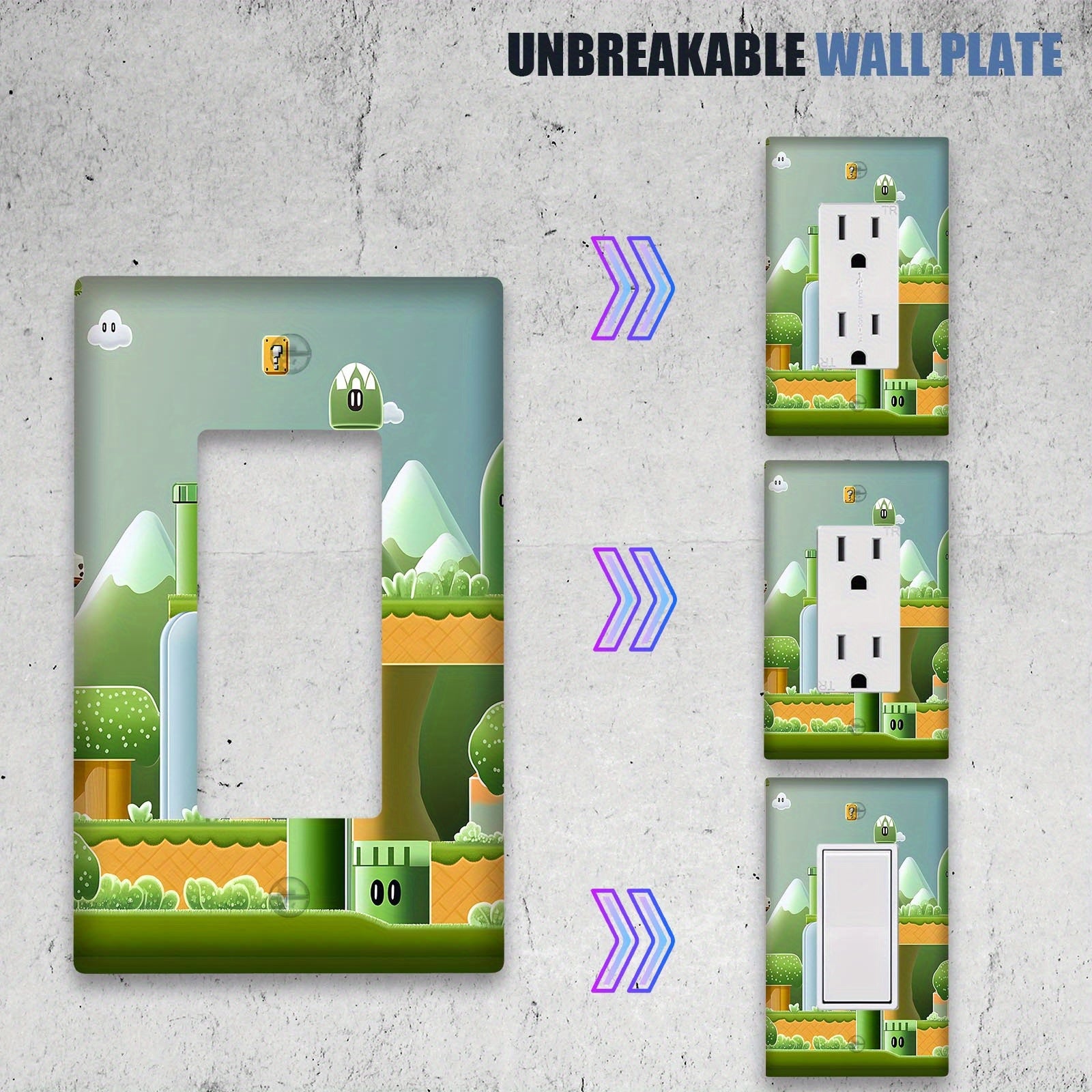 Cartoon Light Switch Cover for Kitchen and Bathroom Decor Pack of One