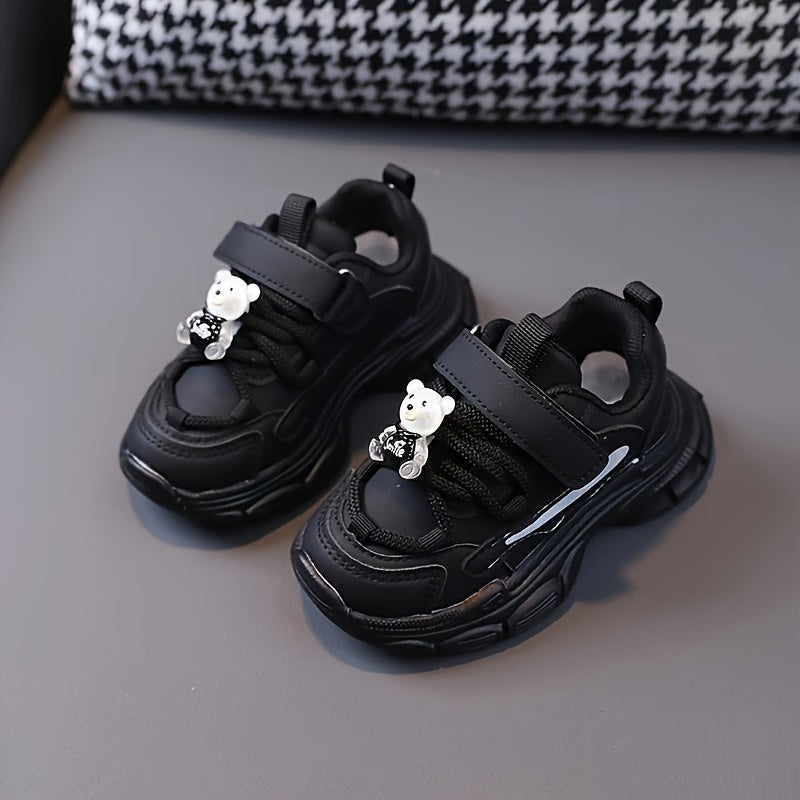 Girls' Solid Color Sneakers for All-Season Comfort and Durability