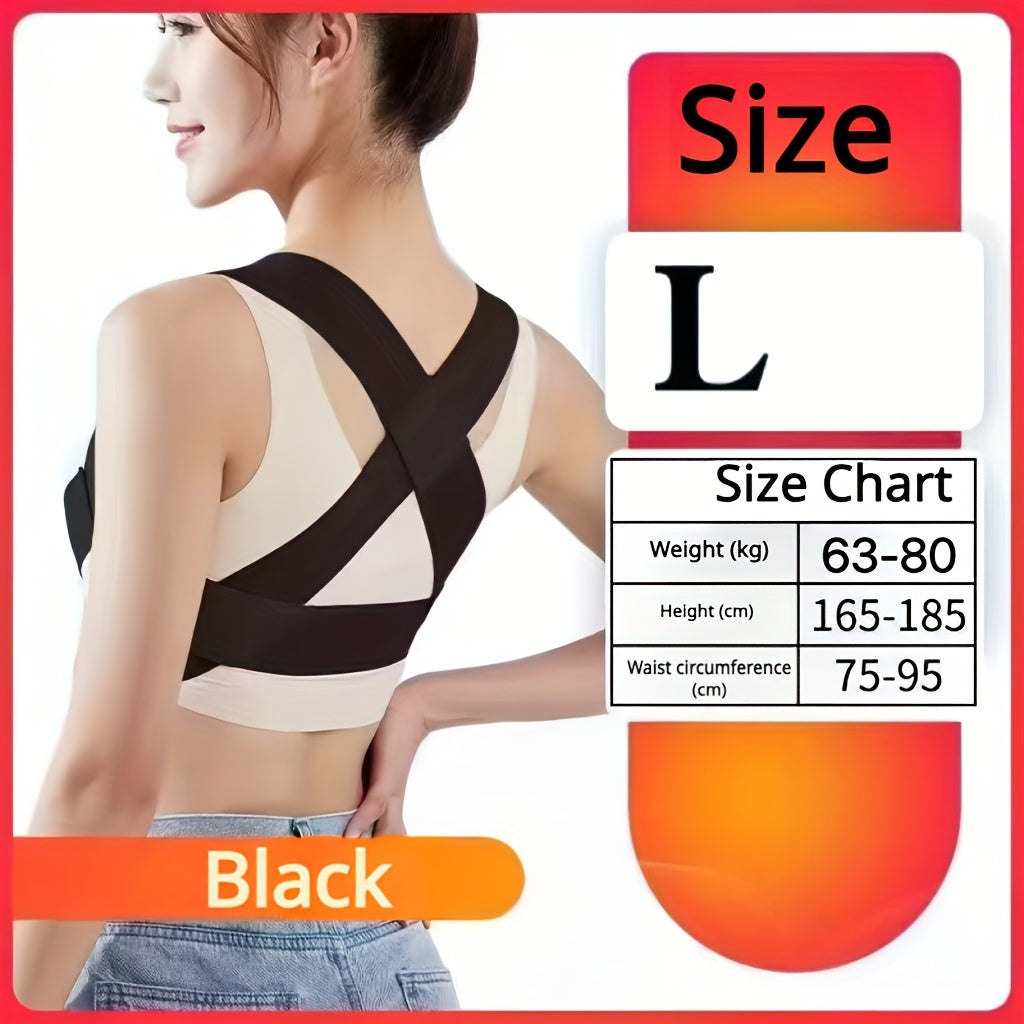 Moslashuvchan holatni to'g'irlash belbog'i, kyphosis uchun M/L, qora, pushti, ko'rinmas dizayn