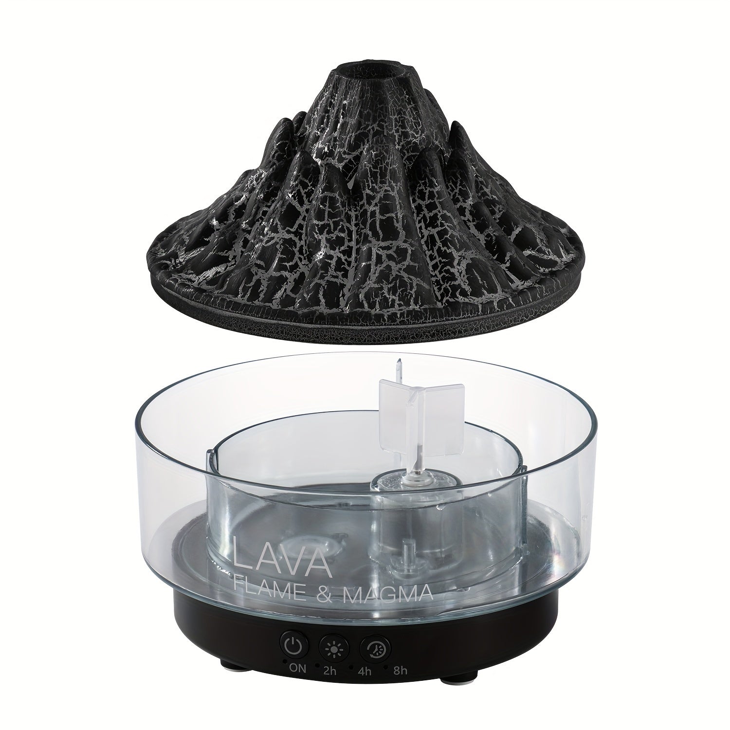 Large Capacity Volcano Crackle Humidifier with Aromatherapy LED Lights USB Powered for Home Office