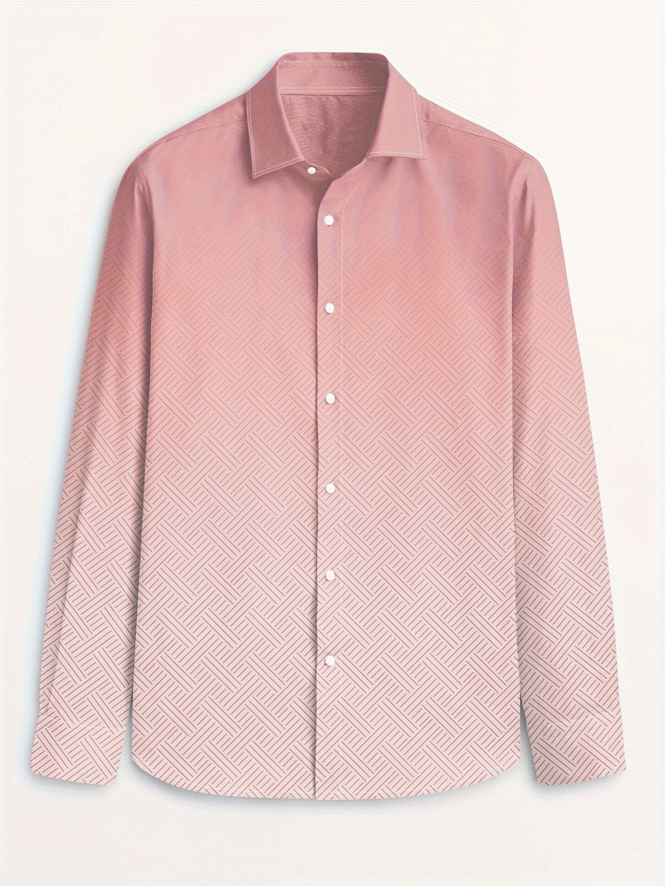 Yozgi va kuz uchun mukammal, nafas oladigan polyester va noyob bosma dizayni bilan zamonaviy erkaklar uzun yengli ko'ylagi.