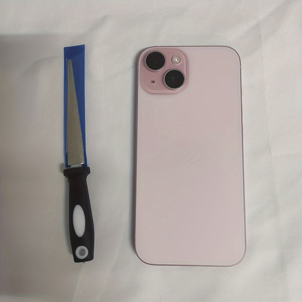 Diamond Sharpening Stone File for Scissors and Knives—Dual-Sided Flat and Curved