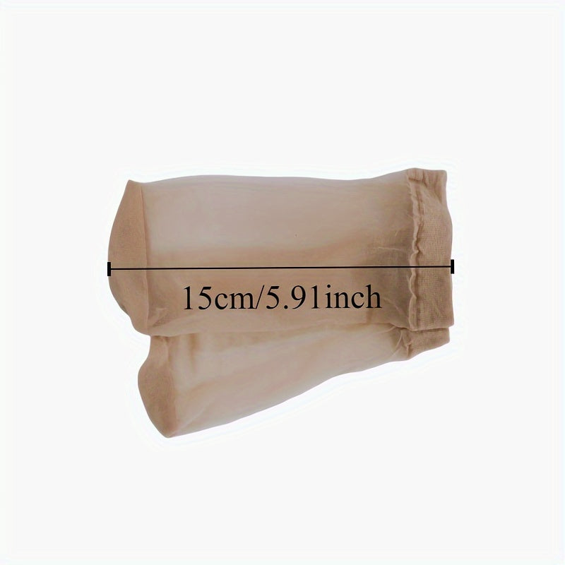 Women's Summer Ankle Stockings Set of 10 Breathable Nylon Blend Black Grey Beige