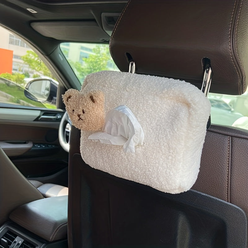 Unisex Plush Bear Car Tissue Box Decor Soft Toy Gift