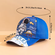 Kids Boys Astronaut Star Pattern 2-Piece Set Baseball Cap Sling Bag Breathable Polyester Ages 3-14