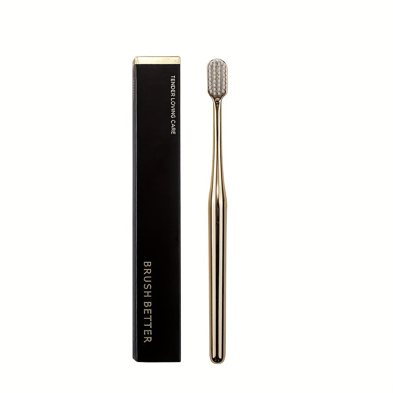 Adult Soft Full-Size Silk Bristle Gold Toothbrush