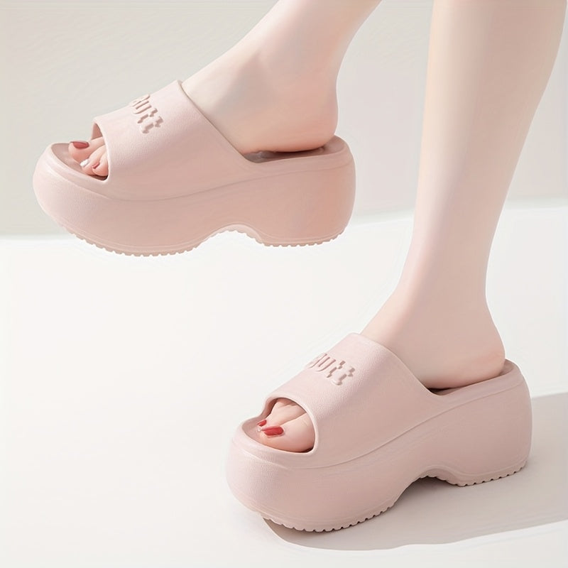 Ayollar uchun qora EVA platforma slaydlar, sirpanmaydigan yozgi sandallar