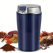 Electric Coffee and Spice Grinder 3.5oz Stainless Steel Blade Black Blue