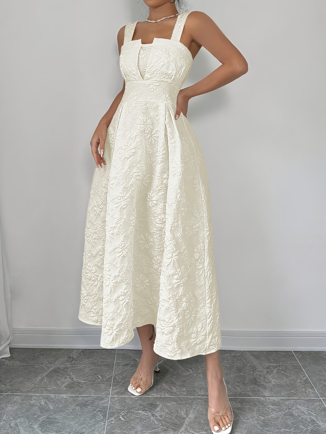 Women's Off the Shoulder A-Line Dress Solid Polyester Spring Fall Elegant