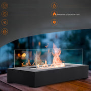 Glass Tabletop Fire Pit for Camping and Gatherings No Electricity Needed