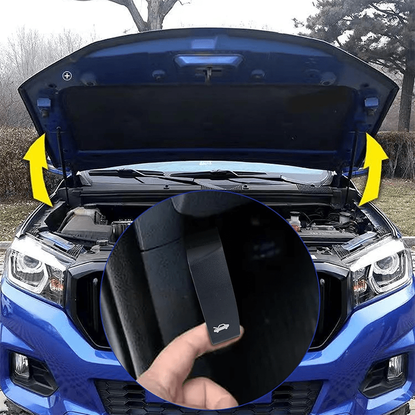 Black ABS Engine Hood Release Handle for Trucks and SUVs Durable Plastic