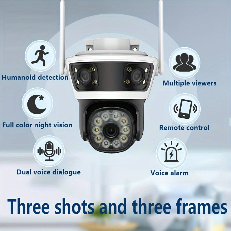 360° Pan Tilt Xavfsizlik Kamerasi Harakatni Aniqlash, Kechqurun Ko‘rish, Ikki Yo‘nalishda Audio, USB, Ichki va Tashqi