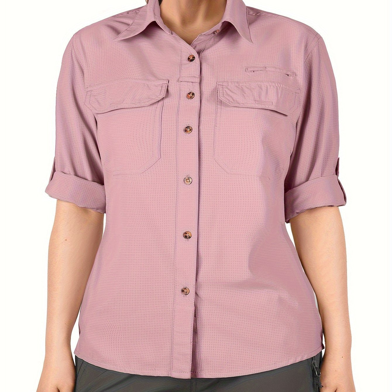 Women's Quick Dry Long Sleeve Shirt for Hiking Travel Plus Size