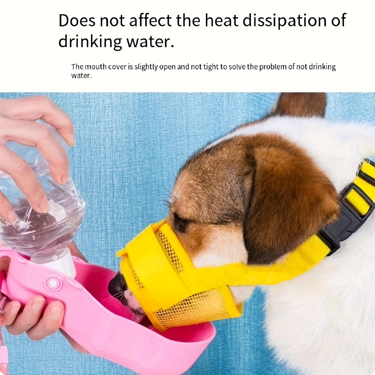 Bozal transpirable para perros, correas ajustables, previene mordiscos y ladridos, poliéster