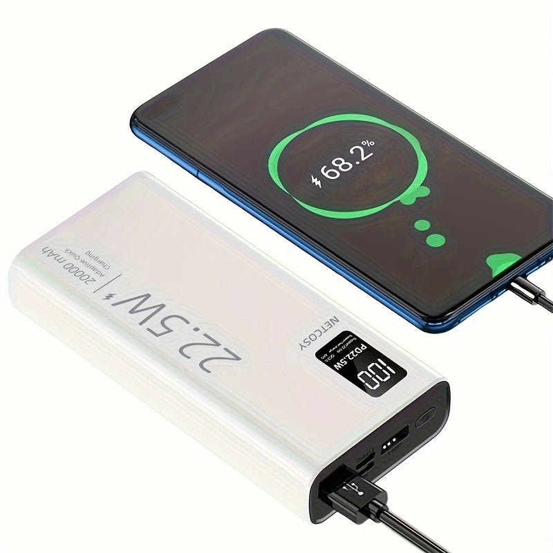 Портативный аккумулятор емкостью 20000 мАч с быстрой зарядкой 22,5 Вт для смартфонов и планшетов