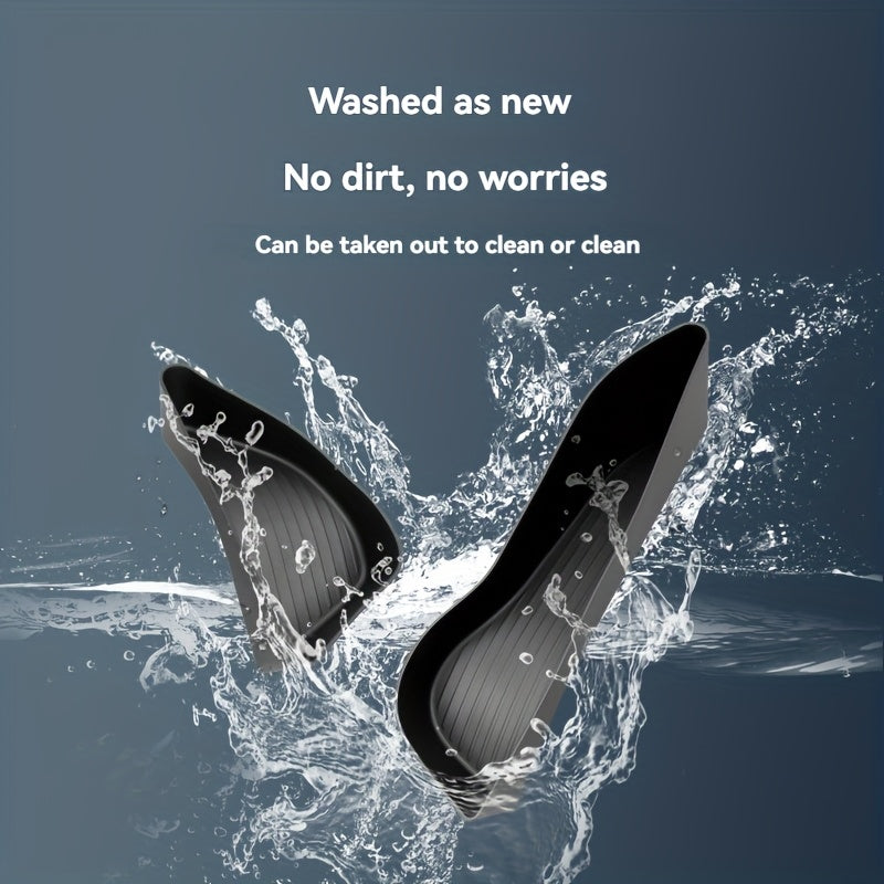 4pcs Black Rubber Door Edge Storage Inserts for Car Door Panel Organizer