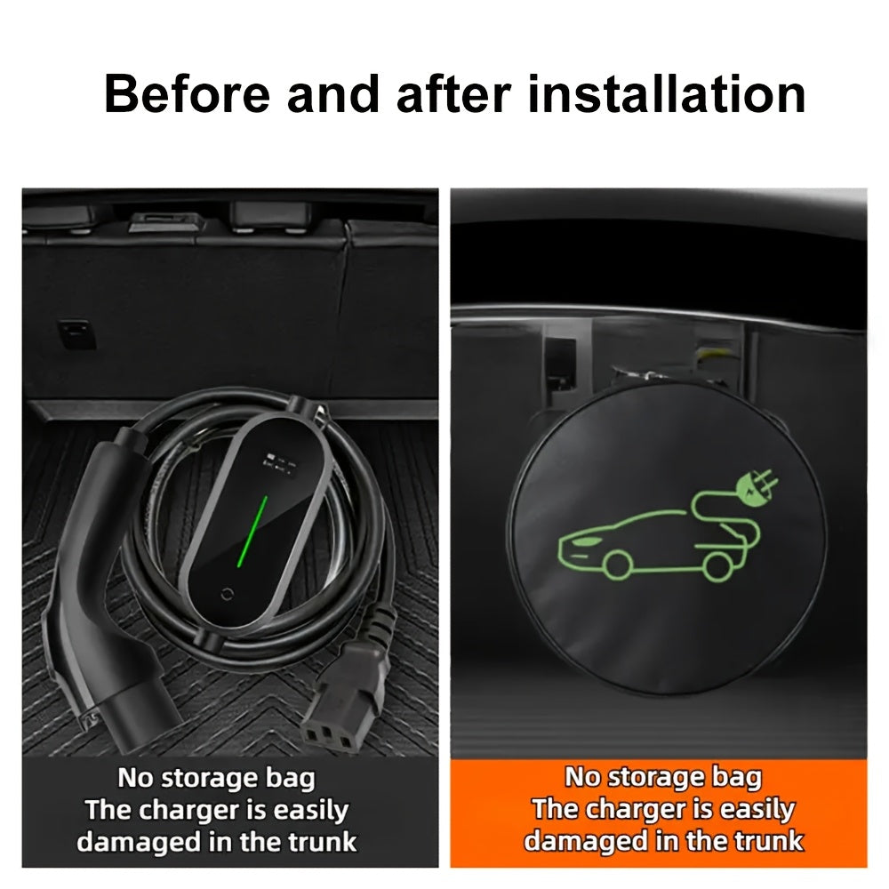 Universal EV Charger Cable Organizer Bag Oxford Portable Storage Car Charging Case