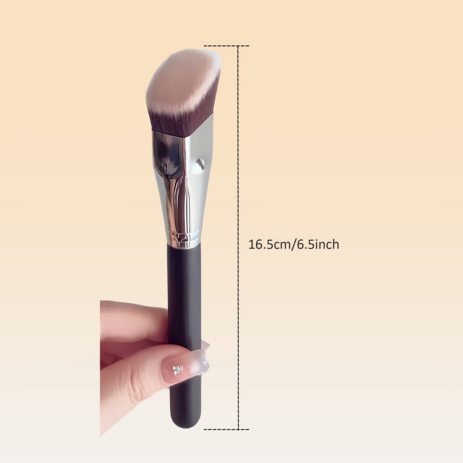Large Angled Foundation Brush Synthetic Fragrance-Free for Contouring and Blending