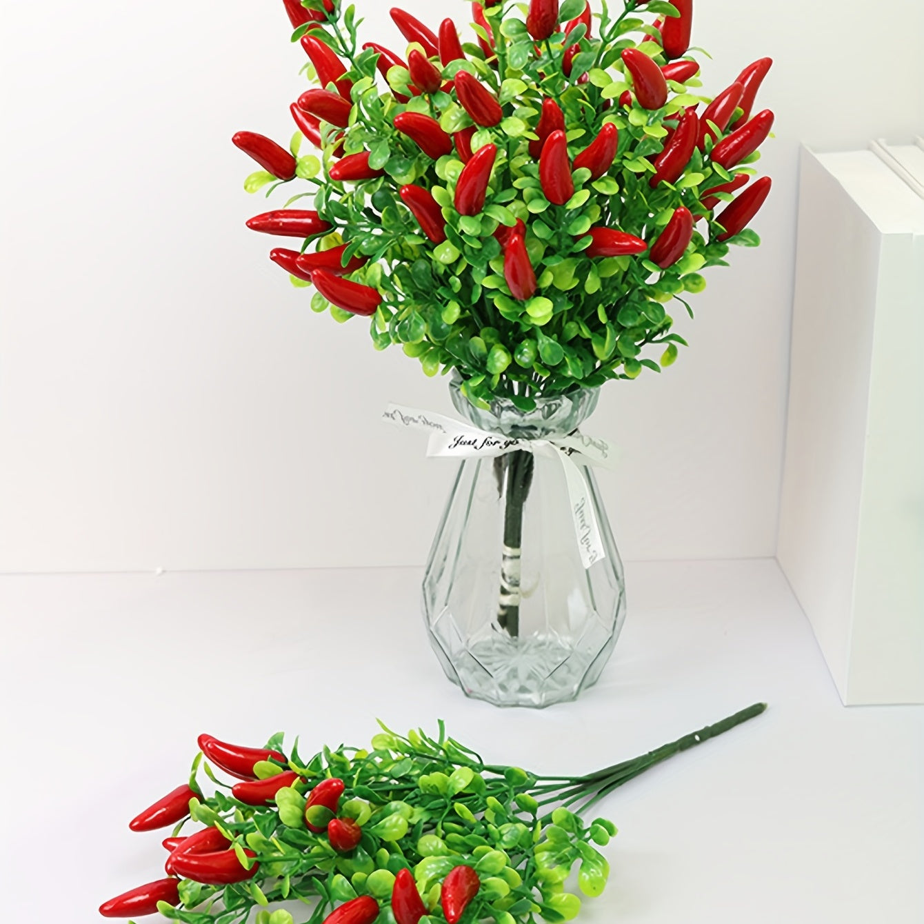 Artificial Chili Pepper Flower Bouquet Indoor Outdoor Decor Artificial Plant Arrangement