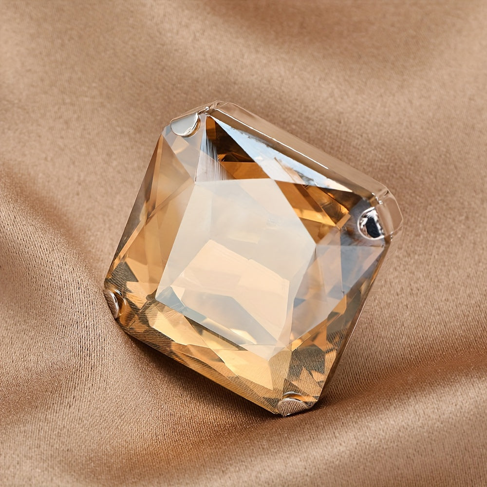 Elegant Glass Ring for Women and Men, Royal Style, Clear Transparent