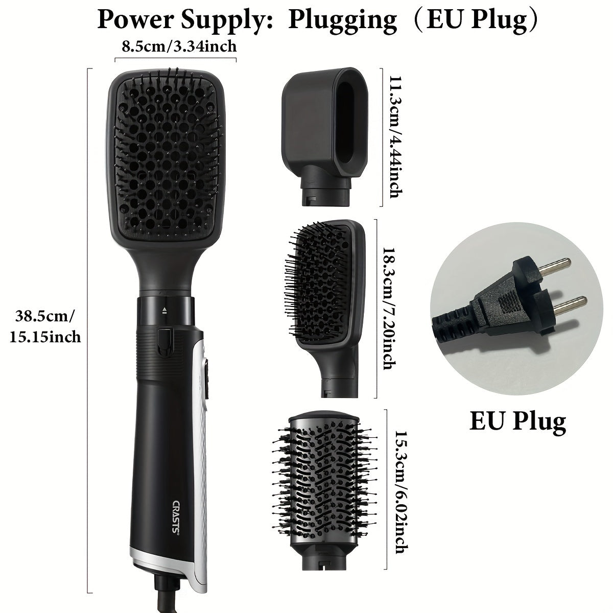 3-in-1 Hot Air Styling Tool with Interchangeable Nozzles 1200W EU Plug