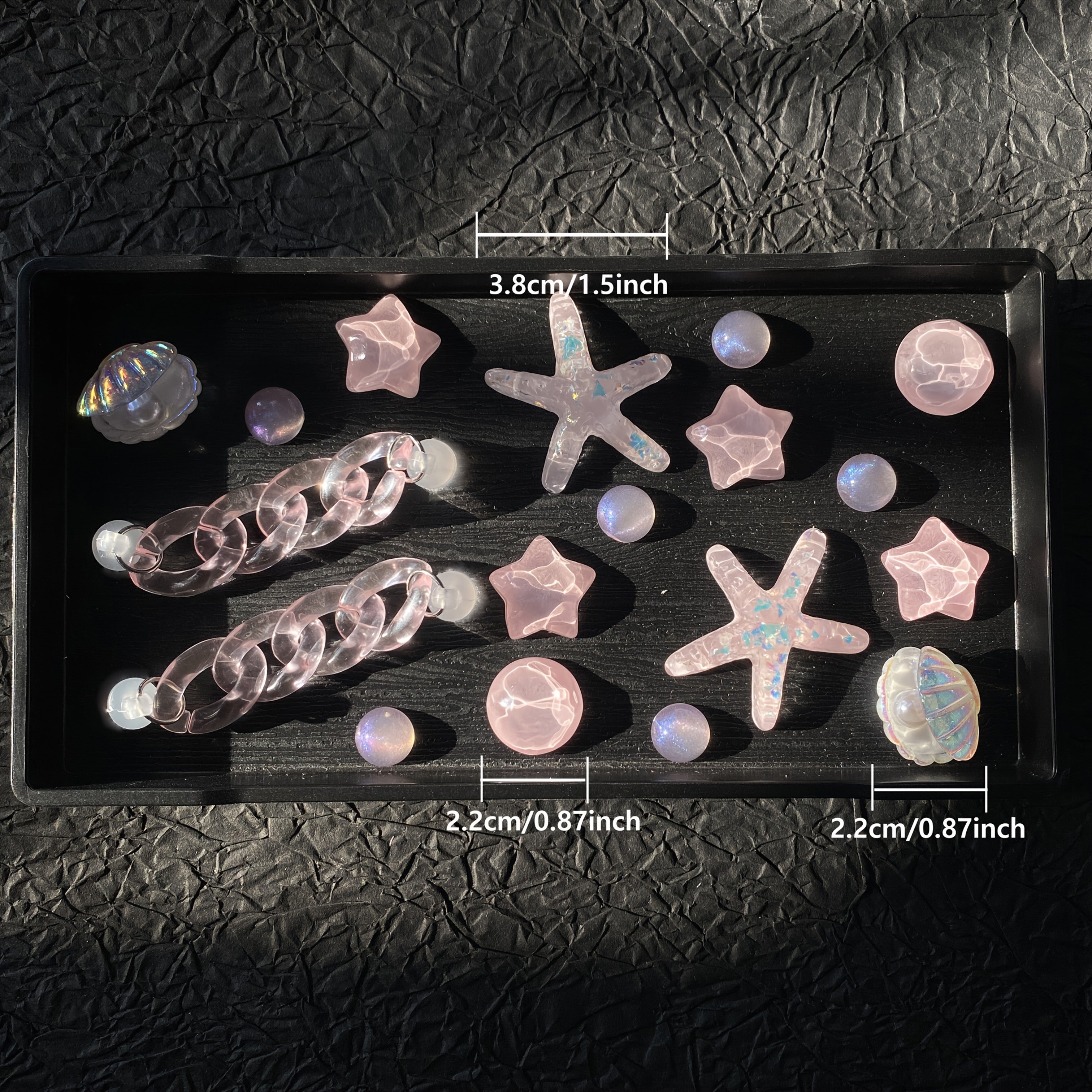 18pcs Pink Beach Shoe Charms with Removable Parts for Hole Platform Sandals