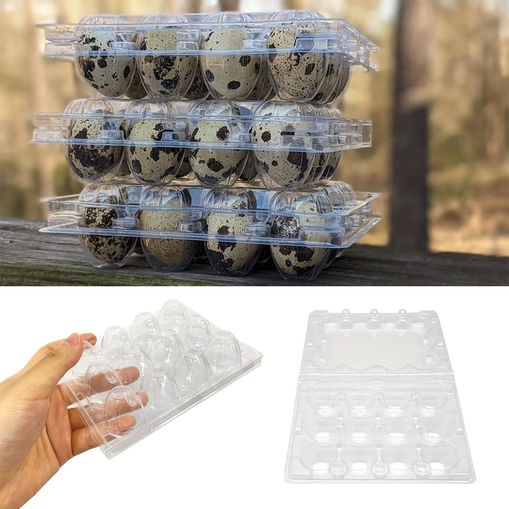50pcs Quail Egg Cartons 12-Grid Small Egg Storage Holders for Pheasant Pigeon