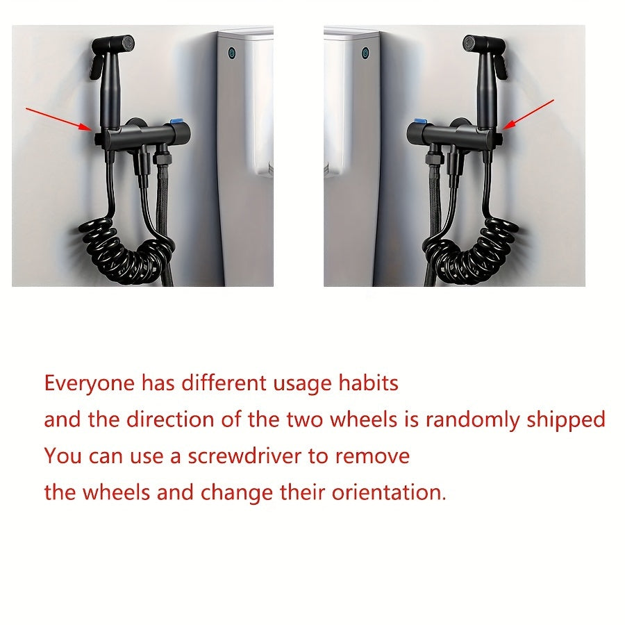 Stainless Steel Handheld Bidet Sprayer Kit Wall-Mounted with Flexible Hose for Toilet