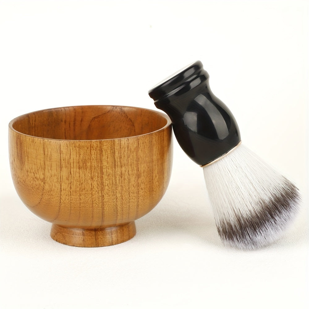 Cepillo de afeitar para hombres, brocha de maquillaje, herramienta de limpieza facial con espuma