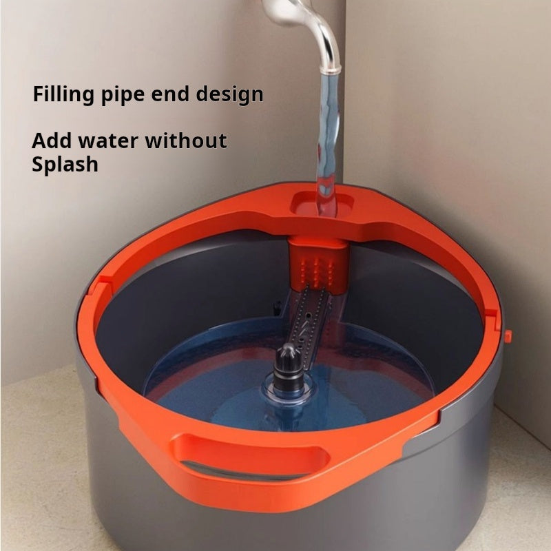 O'z-o'zini tozalash mop va kova to'plami, ikki tomonlama quritish bilan, mikroflanel yostiqlari bilan ta'minlangan