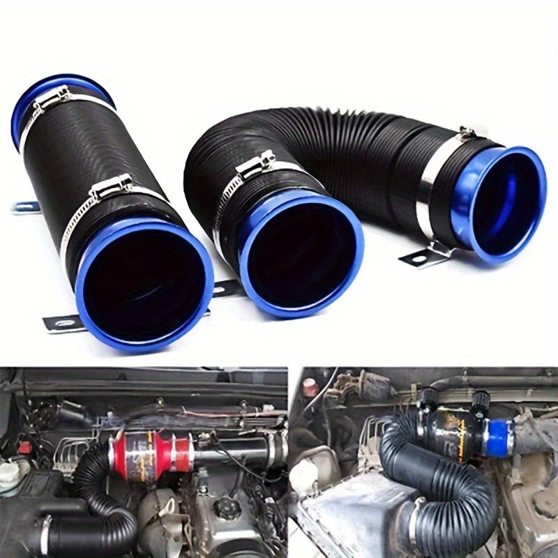 Flexible Aluminum Cold Air Intake Duct 76mm Red Filter Automotive Hose