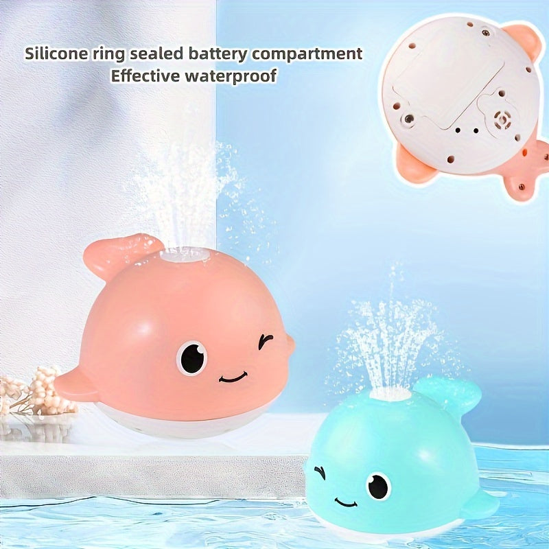 Electric Light Sensing Water Spraying Whale Bath Toy for Children