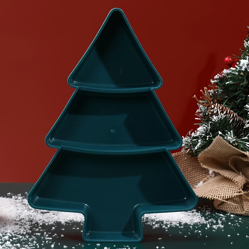 Plastic Christmas Tree Snack Tray for Parties and Gifting