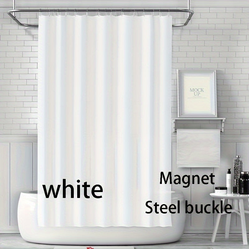 Waterproof Shower Curtain with Magnets and Hooks, Easy to Clean, Suitable for All Seasons