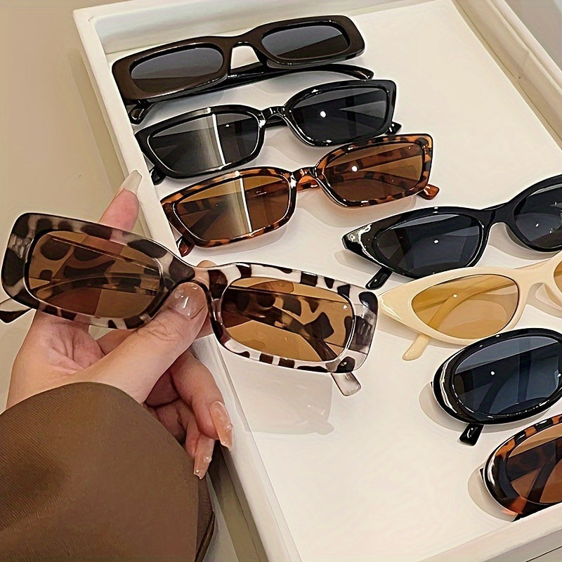 Set of 8 Women's Fashion Glasses in Hot Classic Colors for Street Photography and Parties