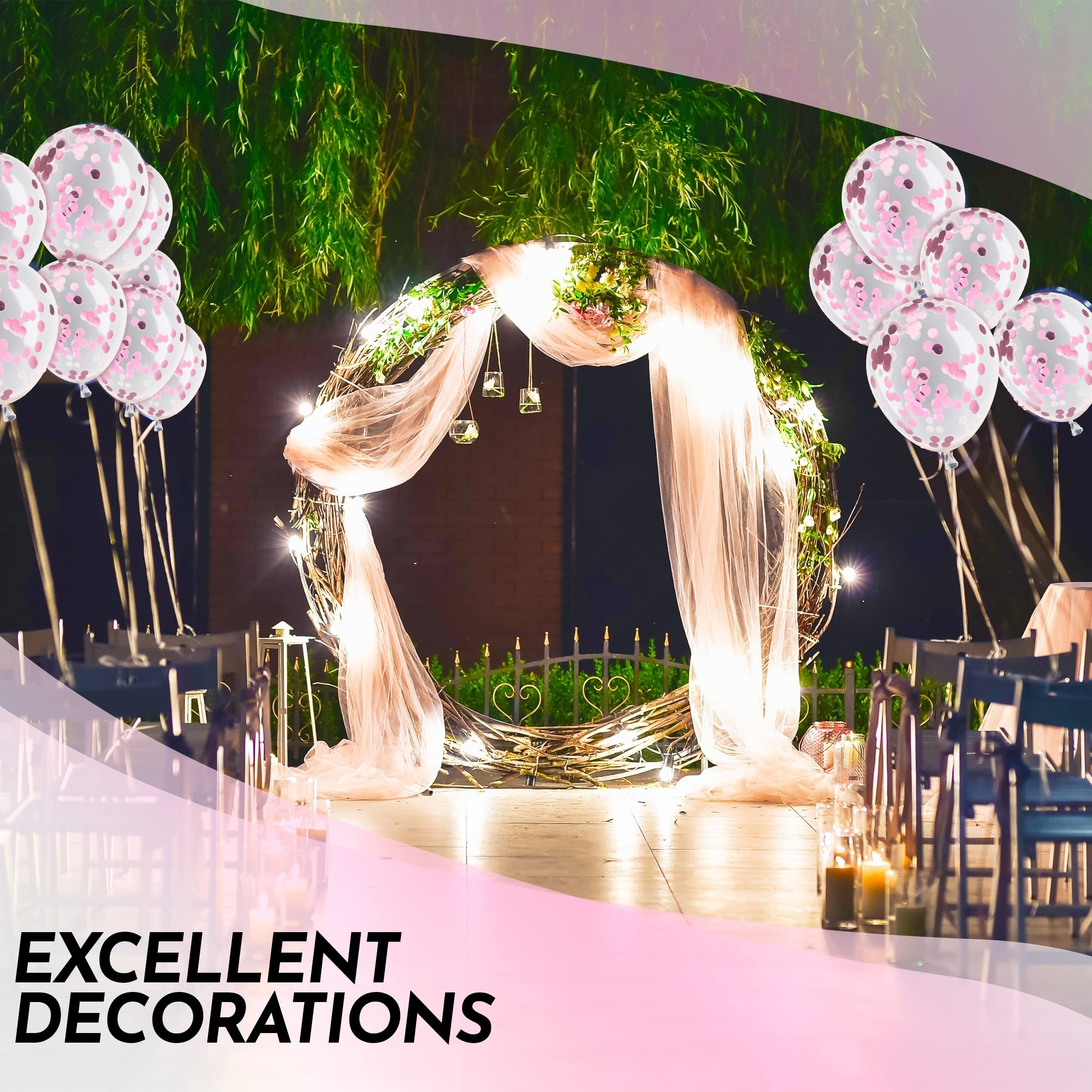 Globos de látex con confeti dorado y puntos de papel dorado para decoraciones de fiesta