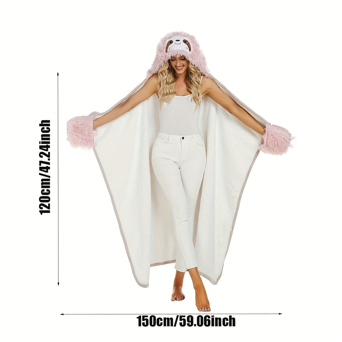 Manta con capucha para adultos, suave felpa de franela Sherpa, capa envolvente para mujeres