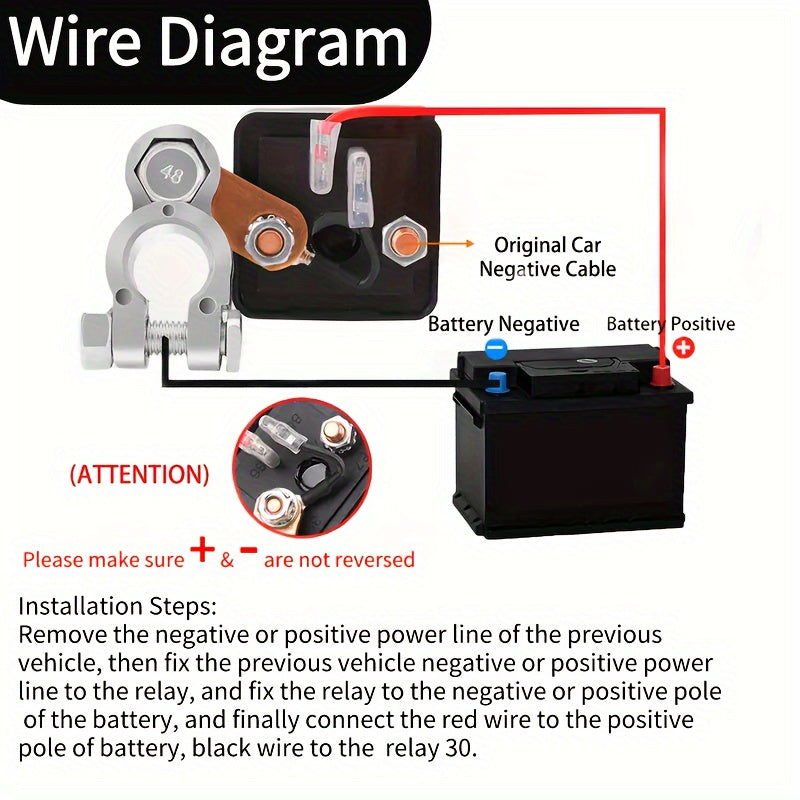 Interruptor de desconexión de batería de coche remoto de alta resistencia 200A 12V con contactos de cobre