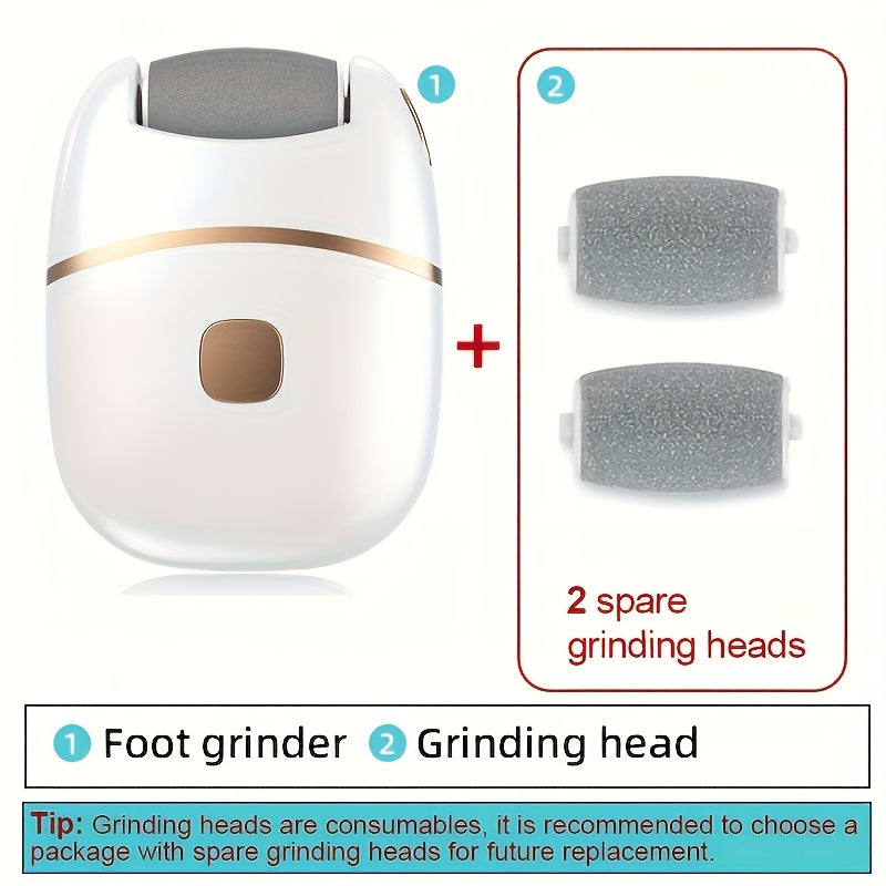 Electric Foot Grinder Rechargeable Cordless with 2 Speeds and LED Lights