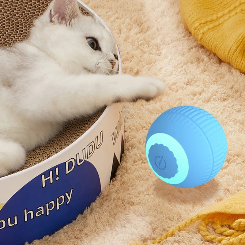 Rechargeable Electric Cat Ball Toy for Pets Interactive Silicone Durable Play