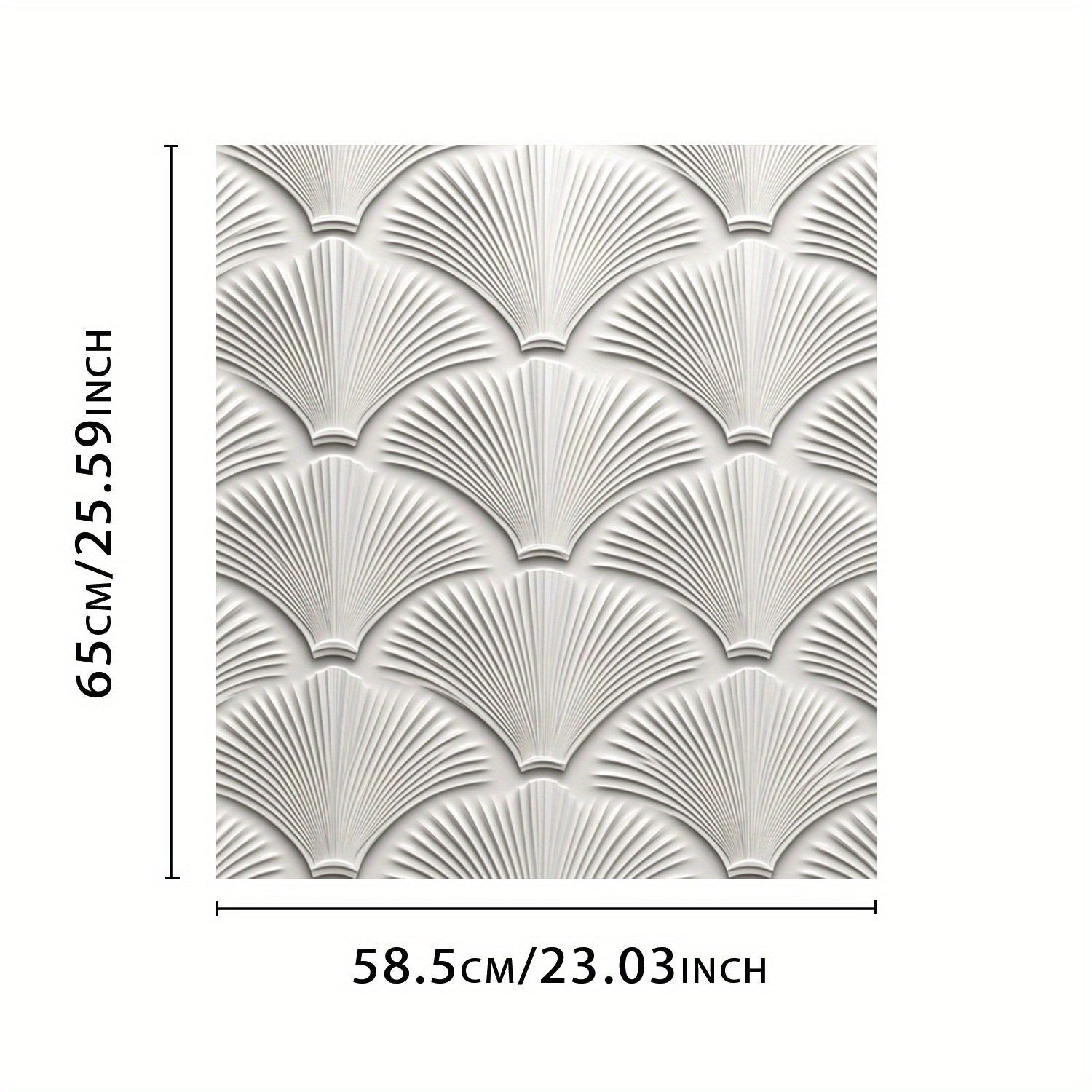 Oq scallop naqshli idish-tovoq magnit qopqog'i, suv o'tkazmaydigan, issiqlikka chidamli PVC 58.5x65 sm