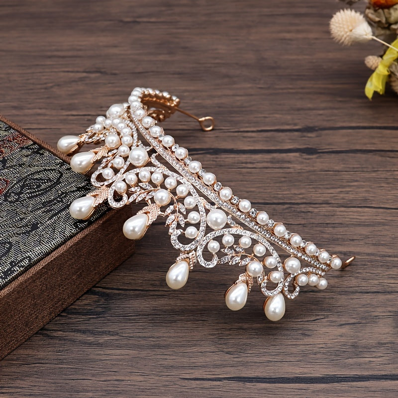 Silver Bridal Crown for Weddings, Elegant Princess Tiara, Wedding Hair Accessory