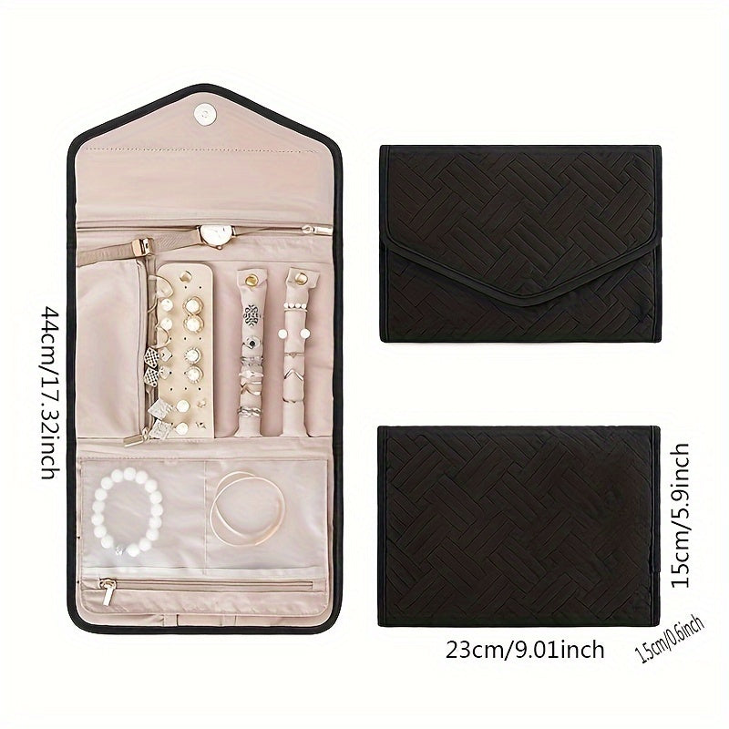 Suv o'tkazmaydigan sayohat uchun zargarlik buyumlarini saqlash sumkasi, yig'iladigan, portativ tashkilotchi