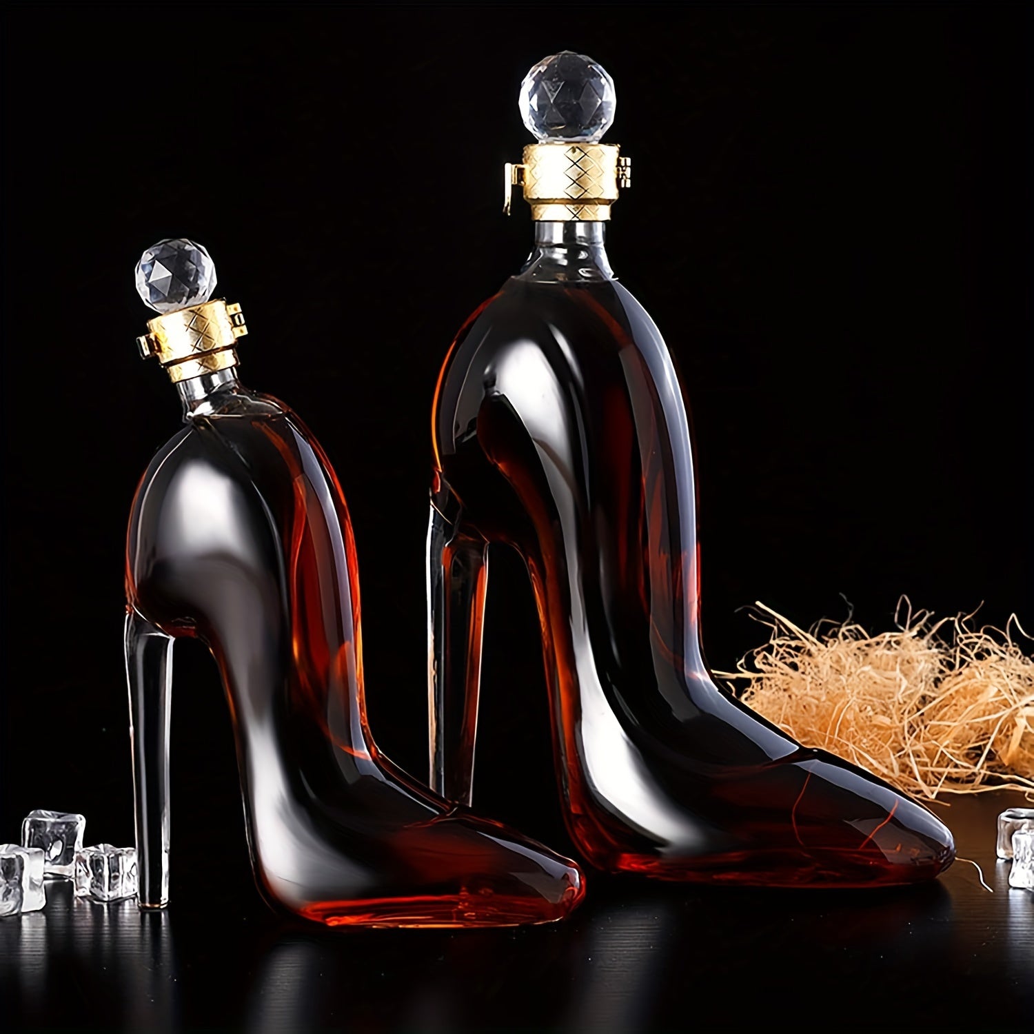 Glass Decanter for Wine Liquor Spirits 750ml 375ml Bar Decor Gift