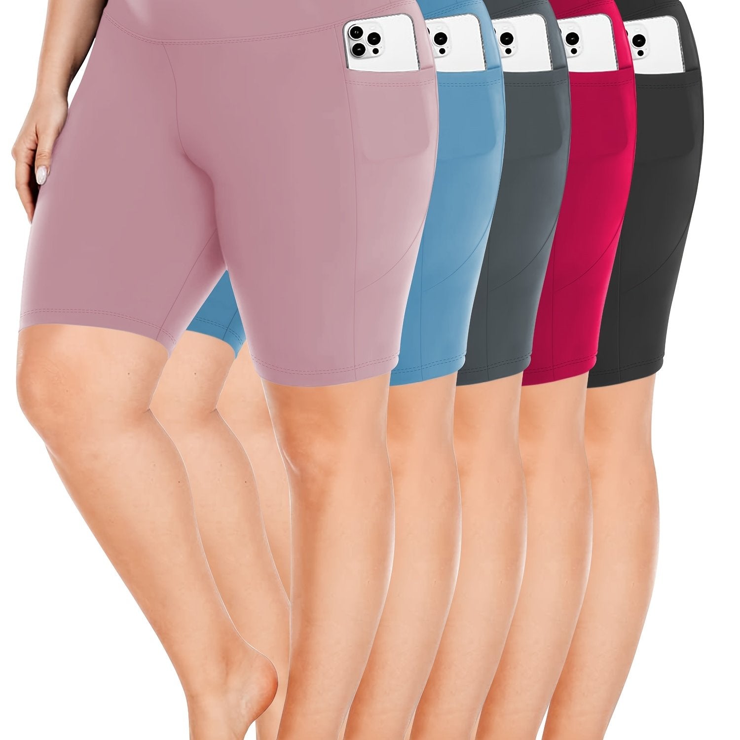 Plus Size High-Waisted Capri Leggings with Pockets for Yoga and Workout