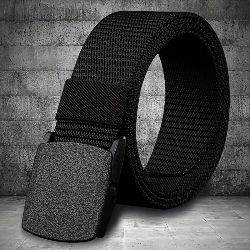Hypoallergenic Nylon Belt for Men and Women Casual Jeans Outdoor Black